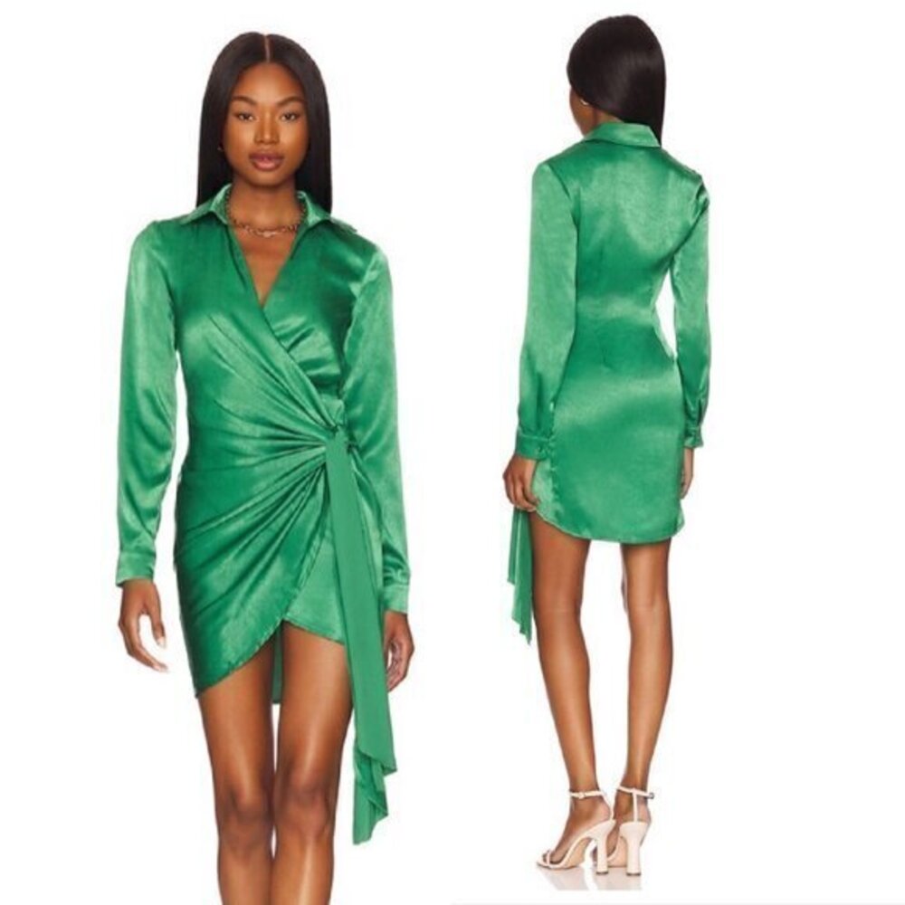 Superdown Sophie Draped Mini Dress - Green